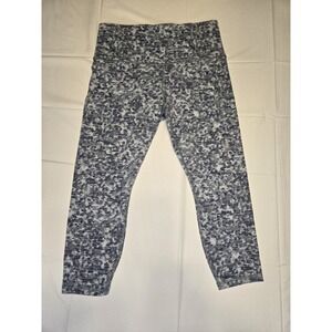 Athleta Elation Textured Tight  7/8 Leggings Womens Medium Blue White Soft Yoga